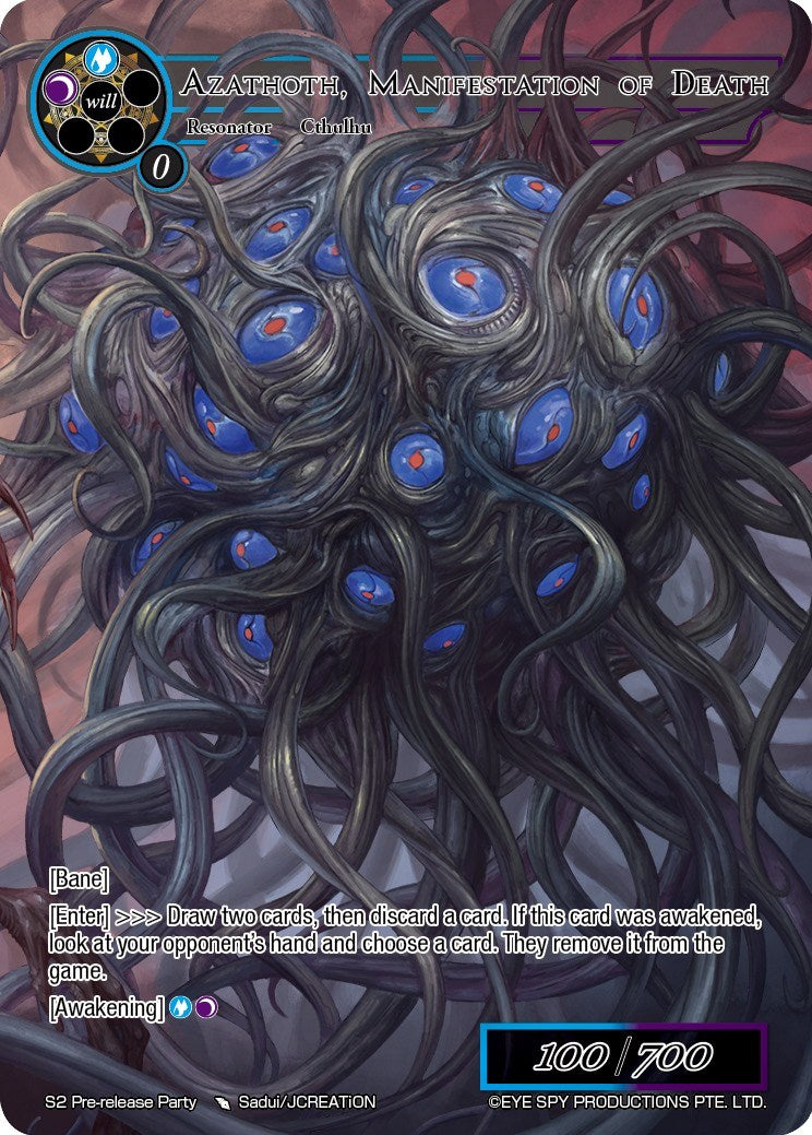 Azathoth, Manifestation of Death (S2 Pre-release Party) [Promo Cards] | Jomio and Rueliete's Cards and Comics