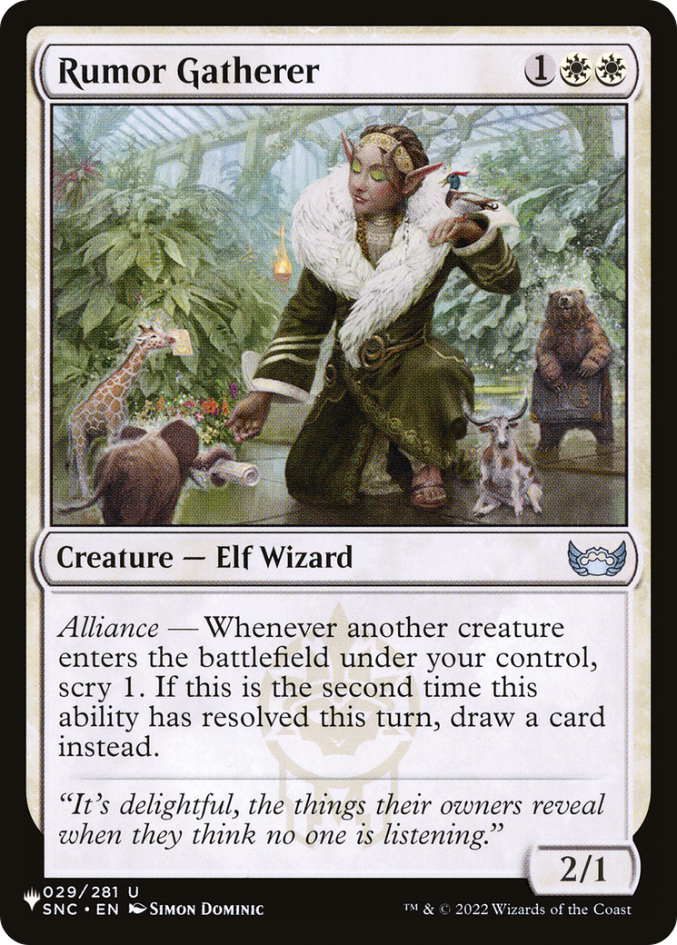 Rumor Gatherer [The List] | Jomio and Rueliete's Cards and Comics