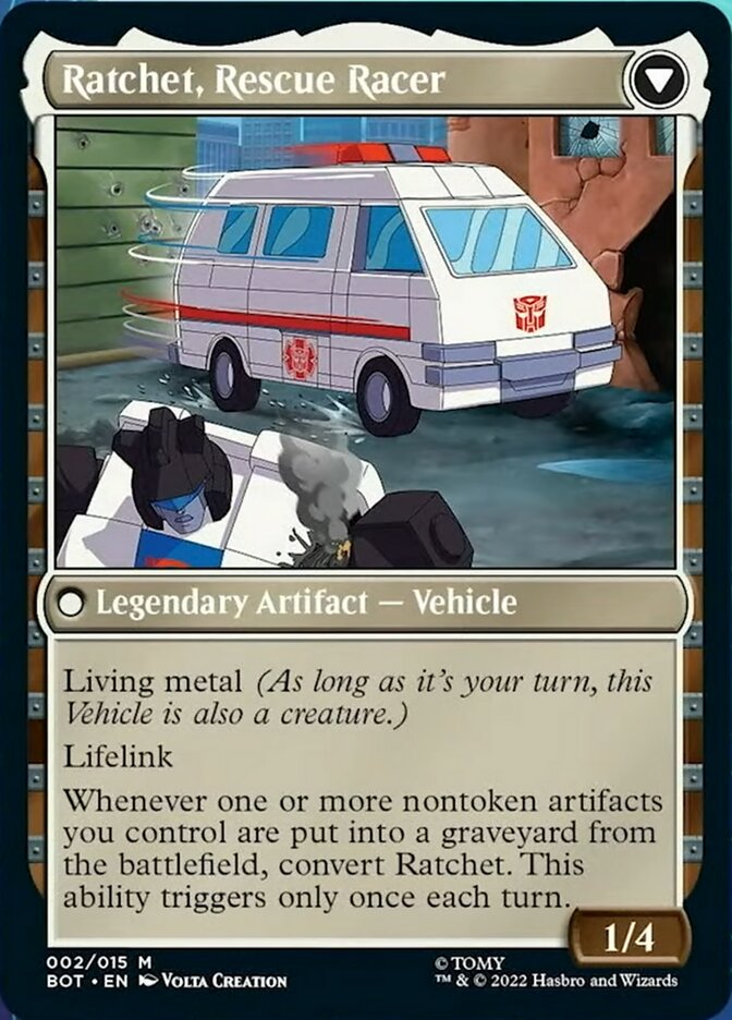 Ratchet, Field Medic // Ratchet, Rescue Racer [Transformers] | Jomio and Rueliete's Cards and Comics
