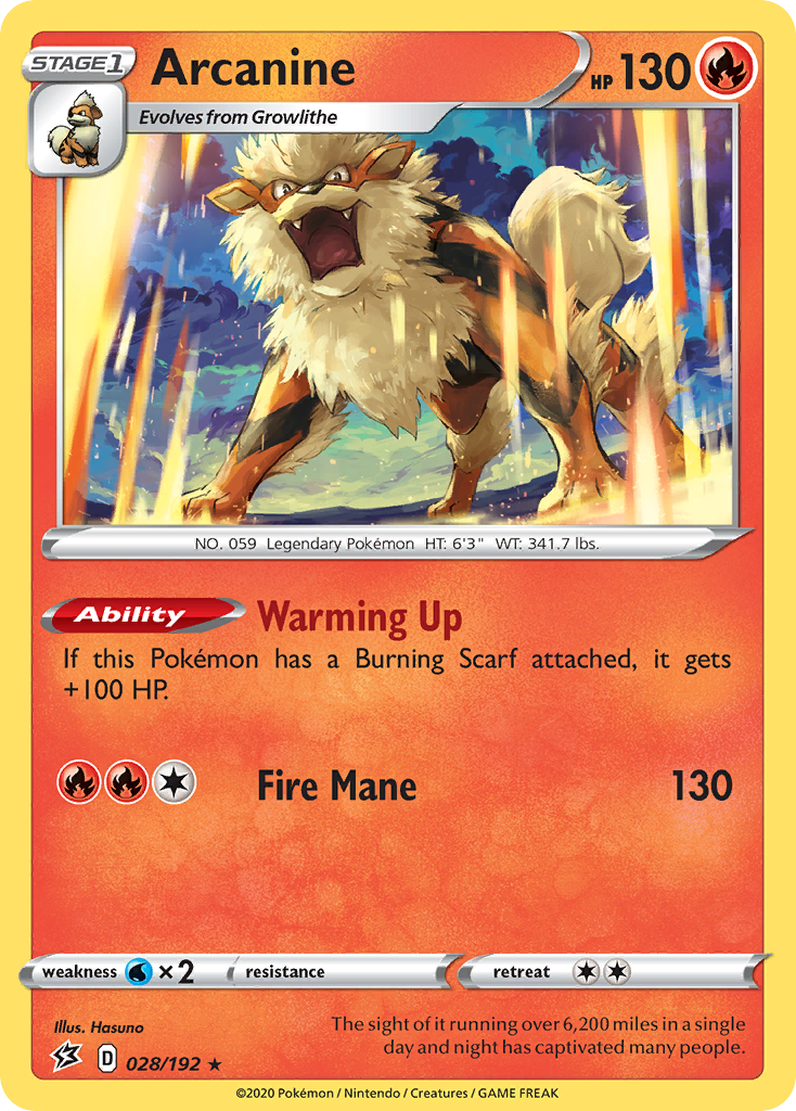 Arcanine (028/192) [Sword & Shield: Rebel Clash] | Jomio and Rueliete's Cards and Comics