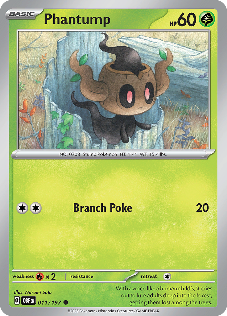 Phantump (011/197) [Scarlet & Violet: Obsidian Flames] | Jomio and Rueliete's Cards and Comics