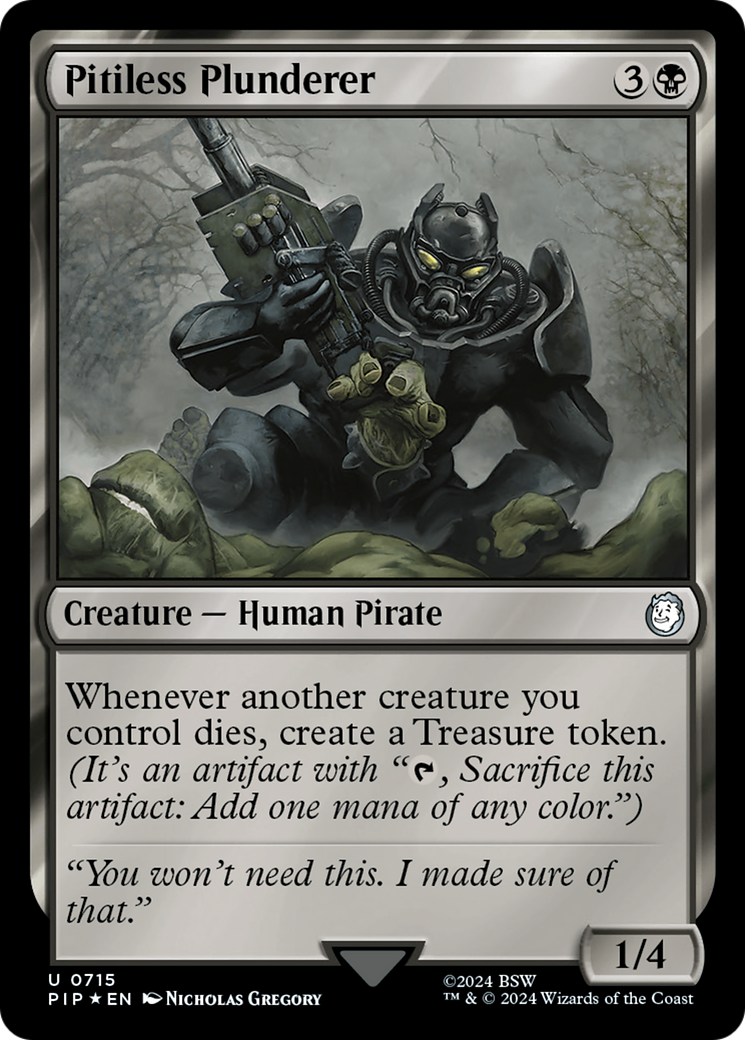 Pitiless Plunderer (Surge Foil) [Fallout] | Jomio and Rueliete's Cards and Comics