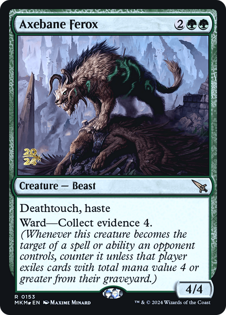 Axebane Ferox [Murders at Karlov Manor Prerelease Promos] | Jomio and Rueliete's Cards and Comics