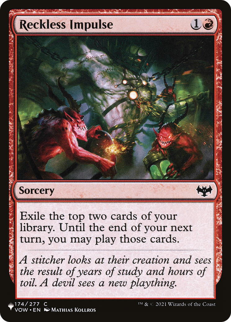 Reckless Impulse [The List] | Jomio and Rueliete's Cards and Comics