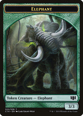 Elephant // Elf Warrior Double-Sided Token [Commander 2014 Tokens] | Jomio and Rueliete's Cards and Comics