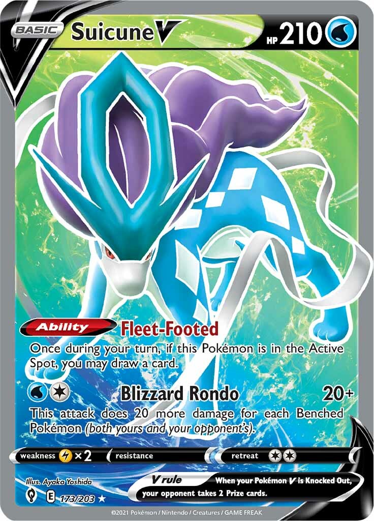 Suicune V (173/203) [Sword & Shield: Evolving Skies] | Jomio and Rueliete's Cards and Comics