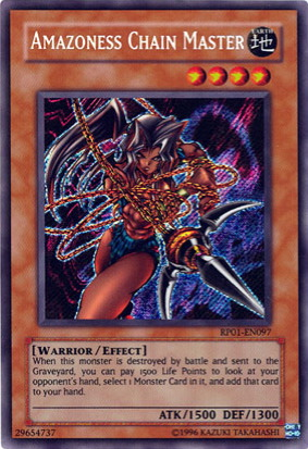 Amazoness Chain Master [RP01-EN097] Secret Rare | Jomio and Rueliete's Cards and Comics