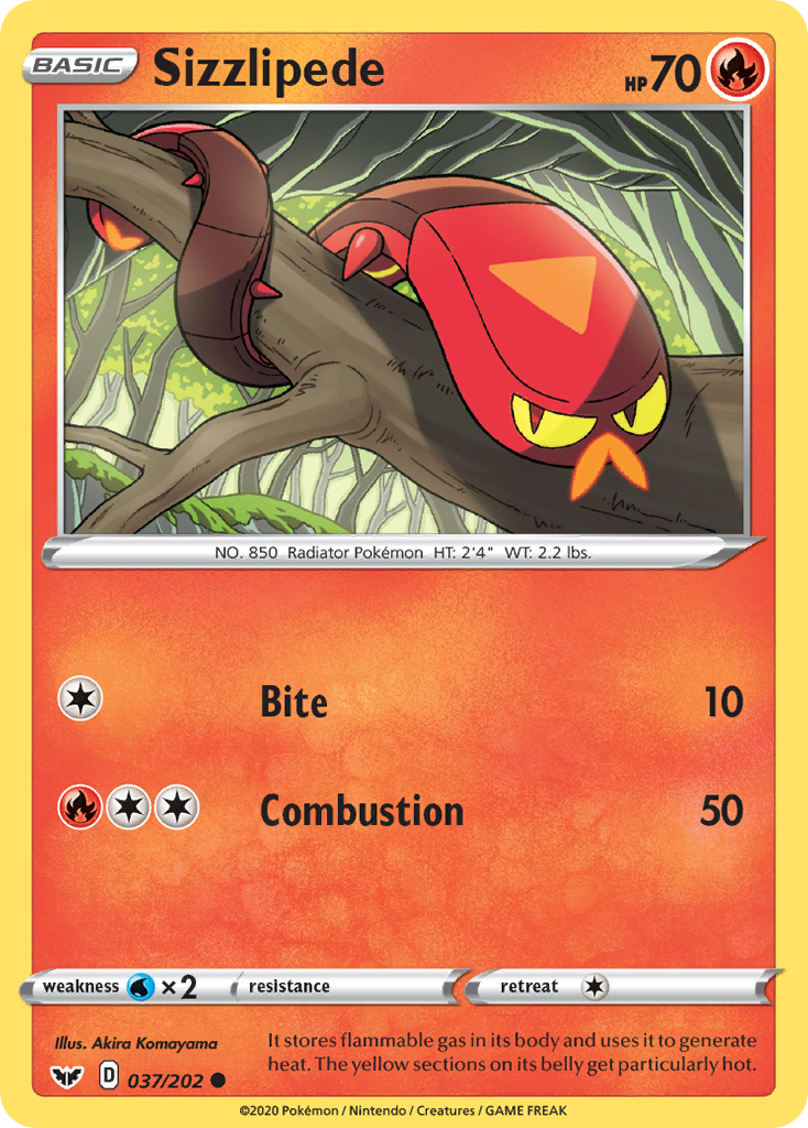 Sizzlipede (037/202) [Sword & Shield: Base Set] | Jomio and Rueliete's Cards and Comics