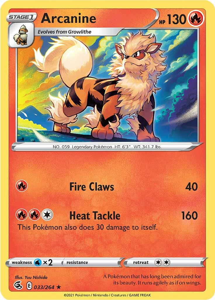 Arcanine (033/264) [Sword & Shield: Fusion Strike] | Jomio and Rueliete's Cards and Comics