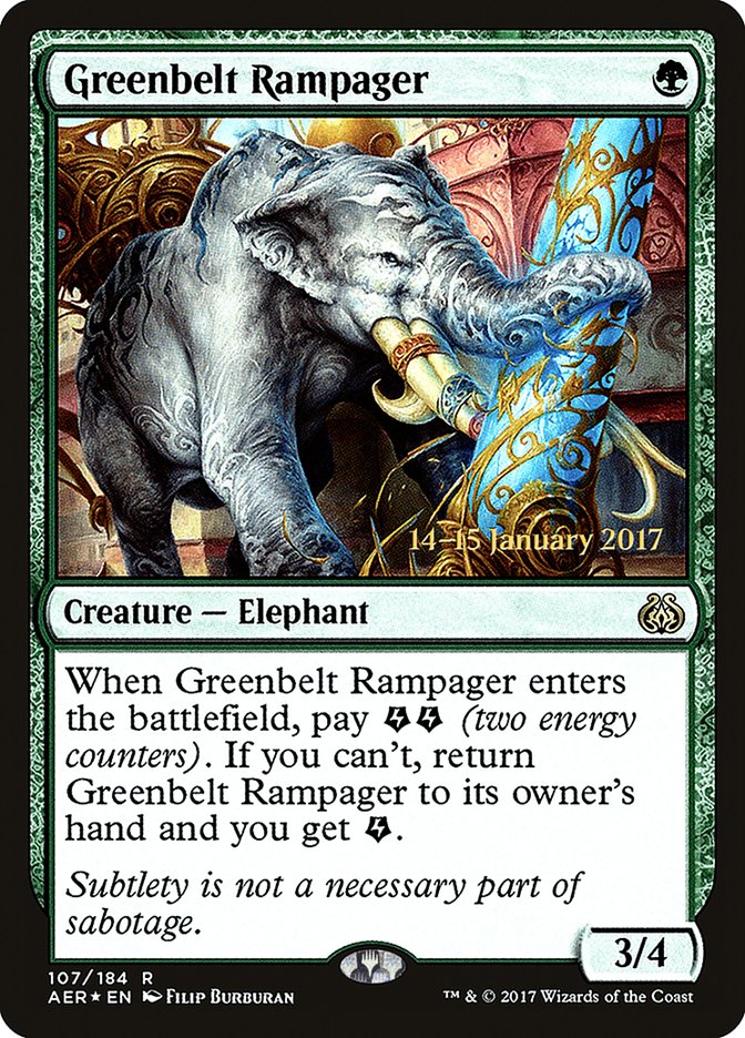 Greenbelt Rampager [Aether Revolt Prerelease Promos] | Jomio and Rueliete's Cards and Comics