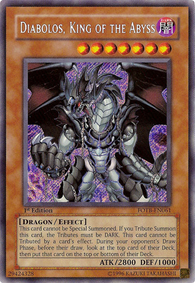 Diabolos, King of the Abyss [FOTB-EN061] Secret Rare | Jomio and Rueliete's Cards and Comics