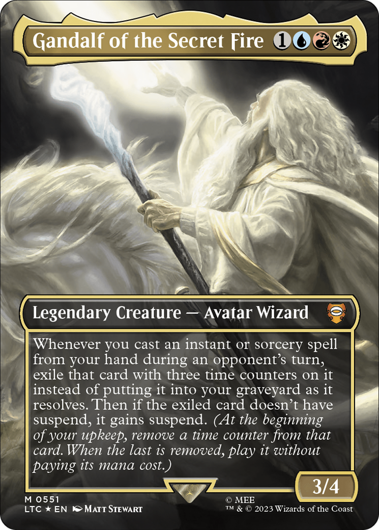Gandalf of the Secret Fire (Borderless) (Surge Foil) [The Lord of the Rings: Tales of Middle-Earth Commander] | Jomio and Rueliete's Cards and Comics