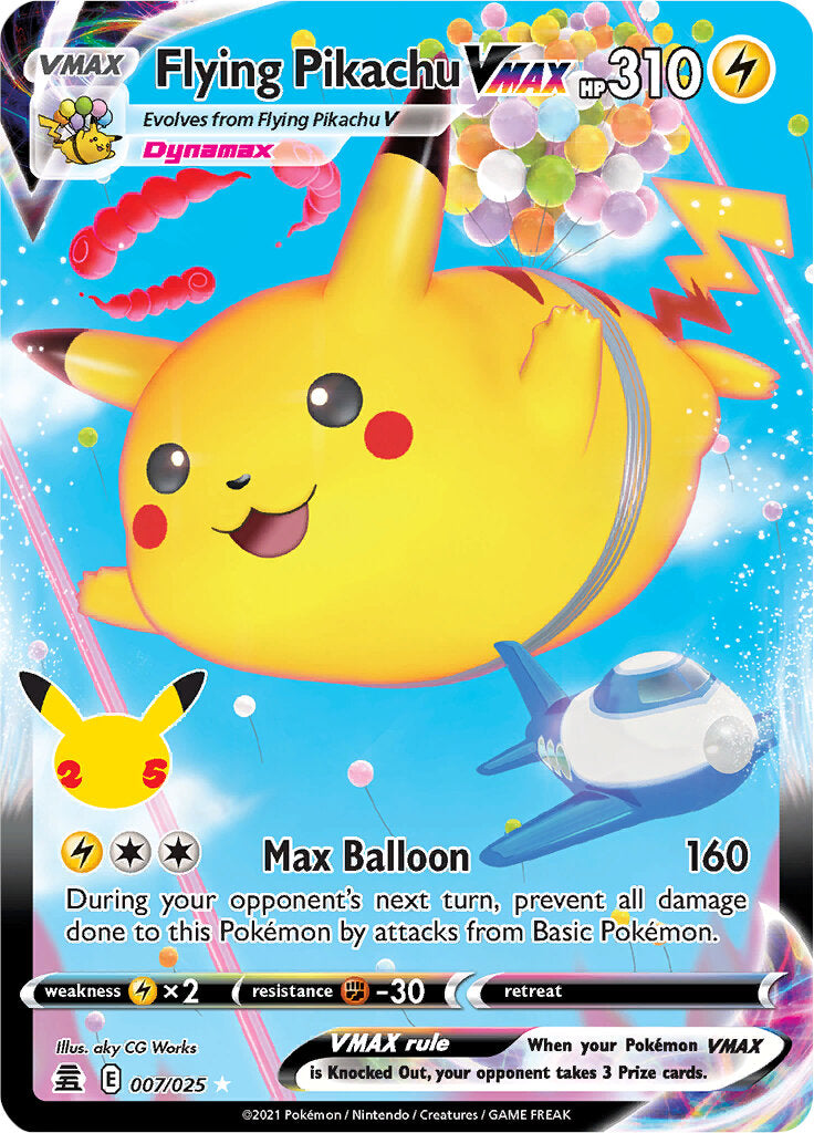 Flying Pikachu VMAX (007/025) [Celebrations: 25th Anniversary] | Jomio and Rueliete's Cards and Comics