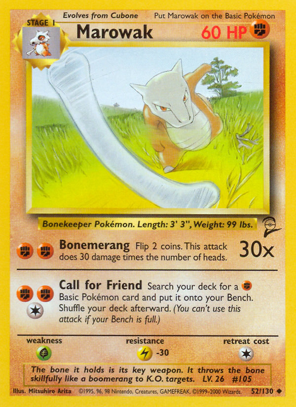 Marowak (52/130) [Base Set 2] | Jomio and Rueliete's Cards and Comics