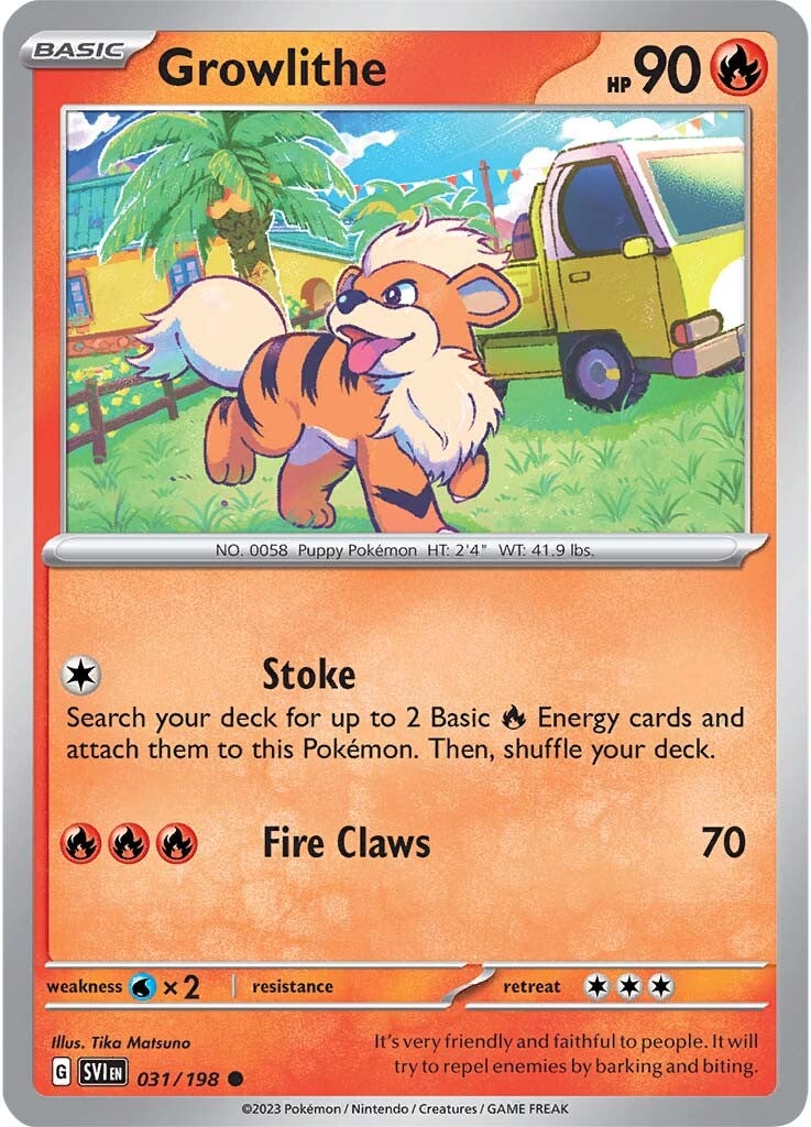 Growlithe (031/198) [Scarlet & Violet: Base Set] | Jomio and Rueliete's Cards and Comics