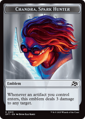 Emblem - Chandra, Spark Hunter // Vehicle Double-Sided Token [Aetherdrift Tokens] | Jomio and Rueliete's Cards and Comics