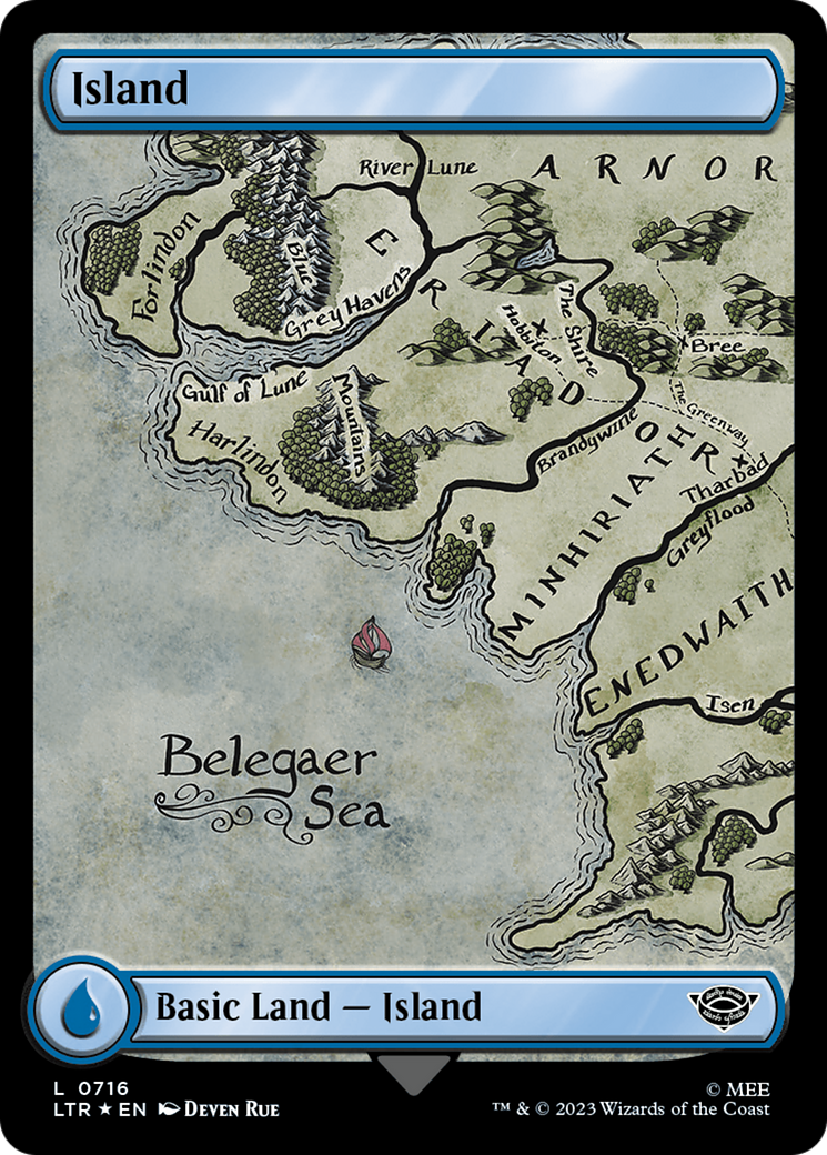 Island (0716) (Surge Foil) [The Lord of the Rings: Tales of Middle-Earth] | Jomio and Rueliete's Cards and Comics