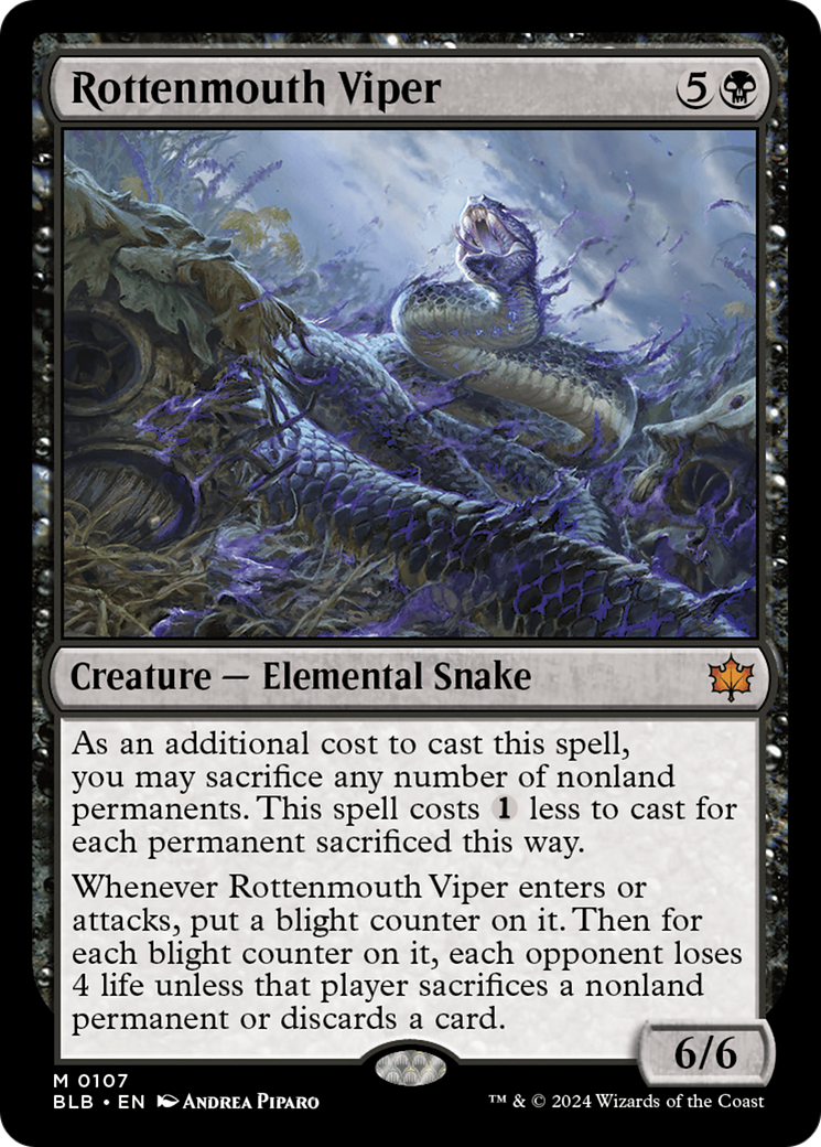 Rottenmouth Viper [Bloomburrow] | Jomio and Rueliete's Cards and Comics
