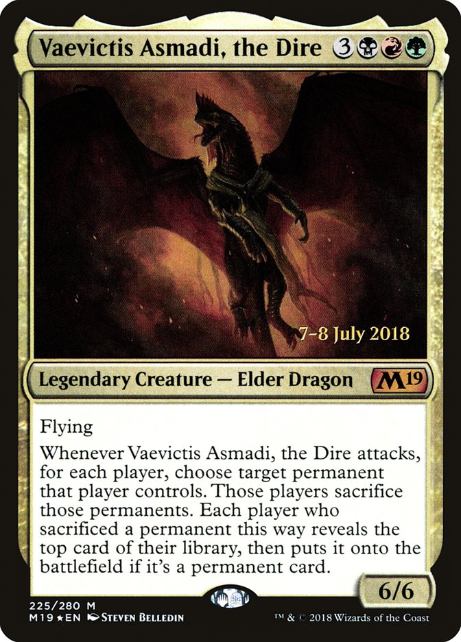 Vaevictis Asmadi, the Dire [Core Set 2019 Prerelease Promos] | Jomio and Rueliete's Cards and Comics