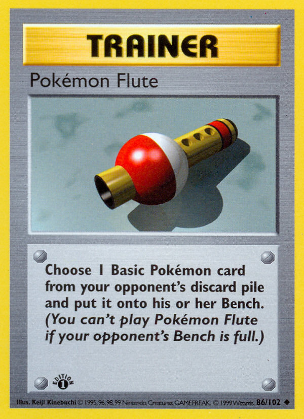 Pokemon Flute (86/102) (Shadowless) [Base Set 1st Edition] | Jomio and Rueliete's Cards and Comics