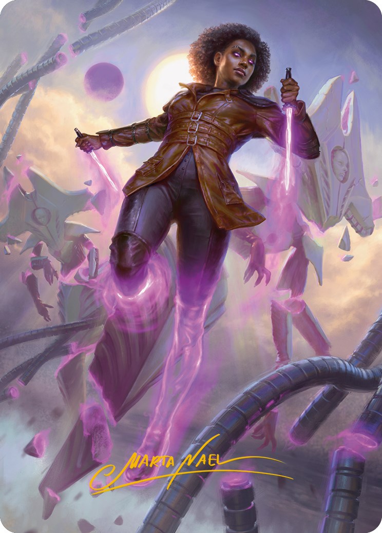 Kaya, Intangible Slayer Art Card (Gold-Stamped Signature) [Phyrexia: All Will Be One Art Series] | Jomio and Rueliete's Cards and Comics