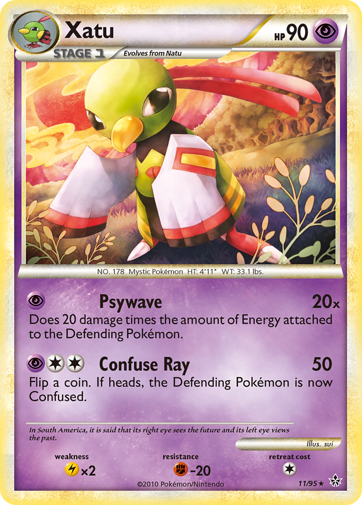 Xatu (11/95) [HeartGold & SoulSilver: Unleashed] | Jomio and Rueliete's Cards and Comics