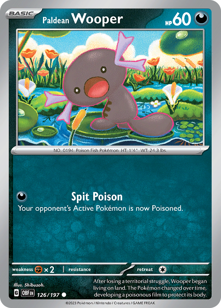 Paldean Wooper (126/197) [Scarlet & Violet: Obsidian Flames] | Jomio and Rueliete's Cards and Comics