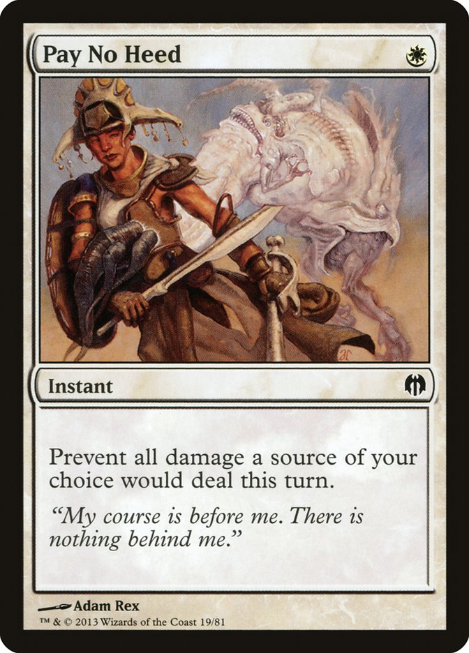 Pay No Heed [Duel Decks: Heroes vs. Monsters] | Jomio and Rueliete's Cards and Comics