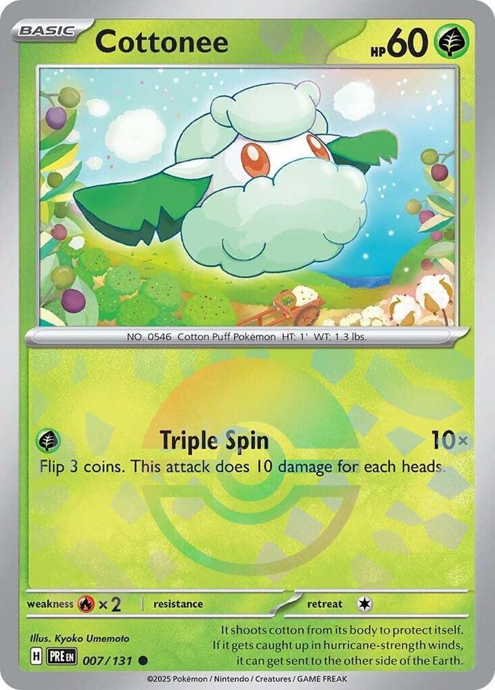 Cottonee (007/131) (Poke Ball Pattern) [Scarlet & Violet: Prismatic Evolutions] | Jomio and Rueliete's Cards and Comics