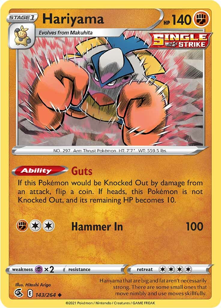 Hariyama (143/264) [Sword & Shield: Fusion Strike] | Jomio and Rueliete's Cards and Comics