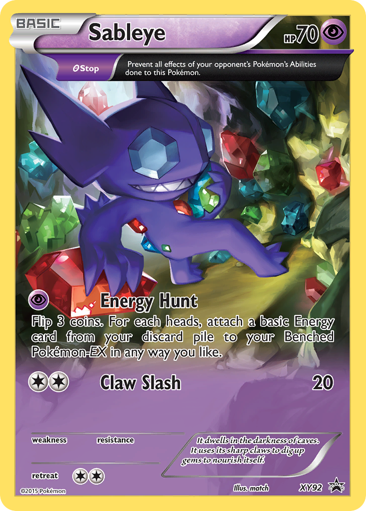Sableye (XY92) [XY: Black Star Promos] | Jomio and Rueliete's Cards and Comics