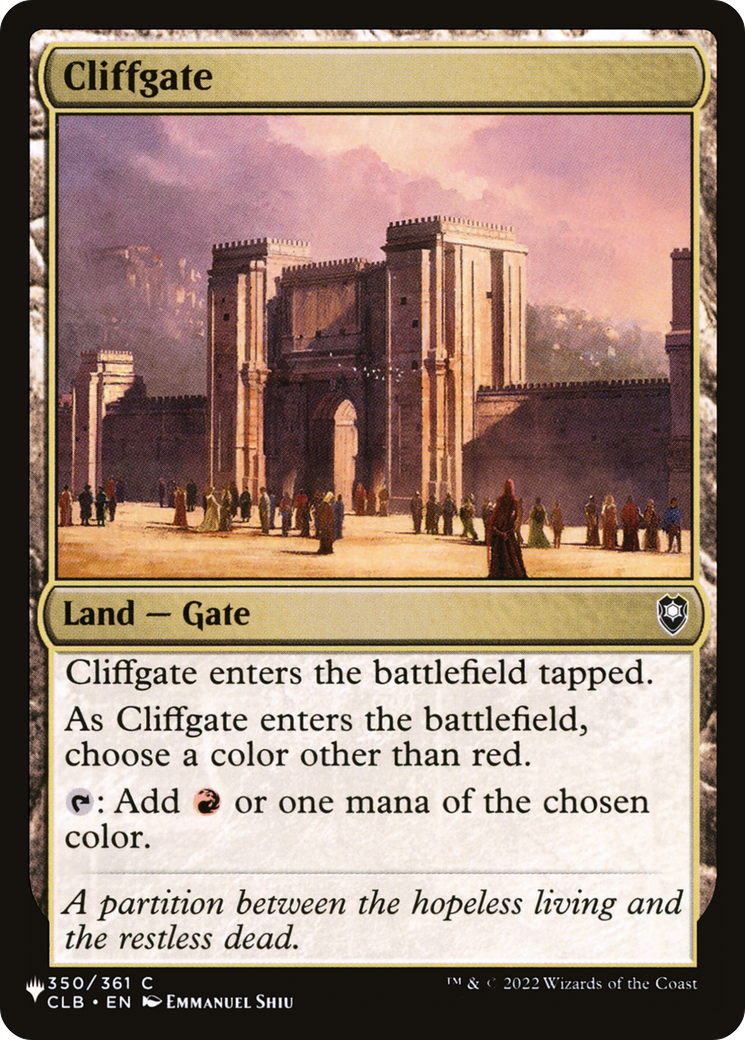 Cliffgate [The List] | Jomio and Rueliete's Cards and Comics