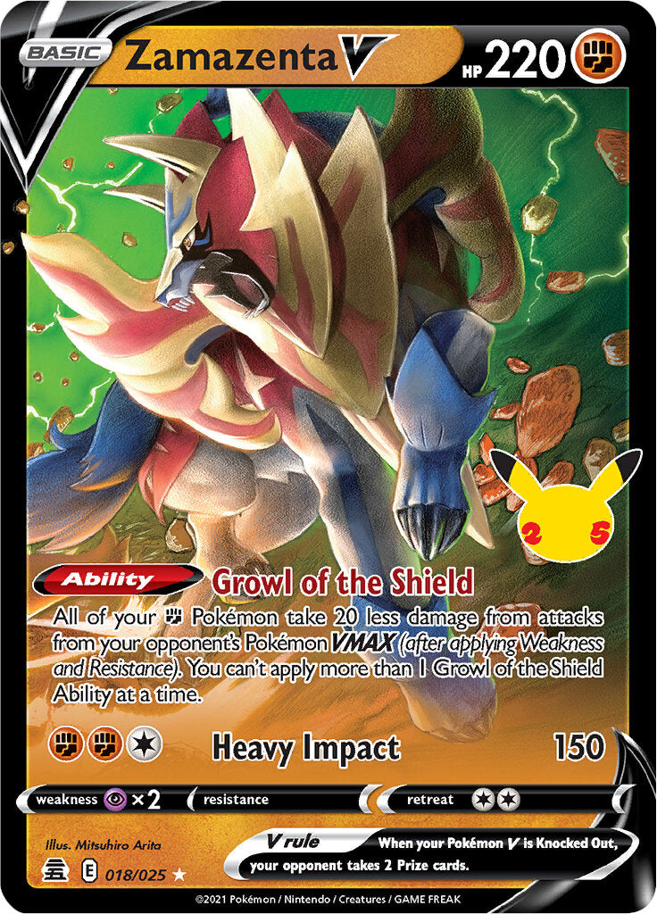 Zamazenta V (018/025) [Celebrations: 25th Anniversary] | Jomio and Rueliete's Cards and Comics