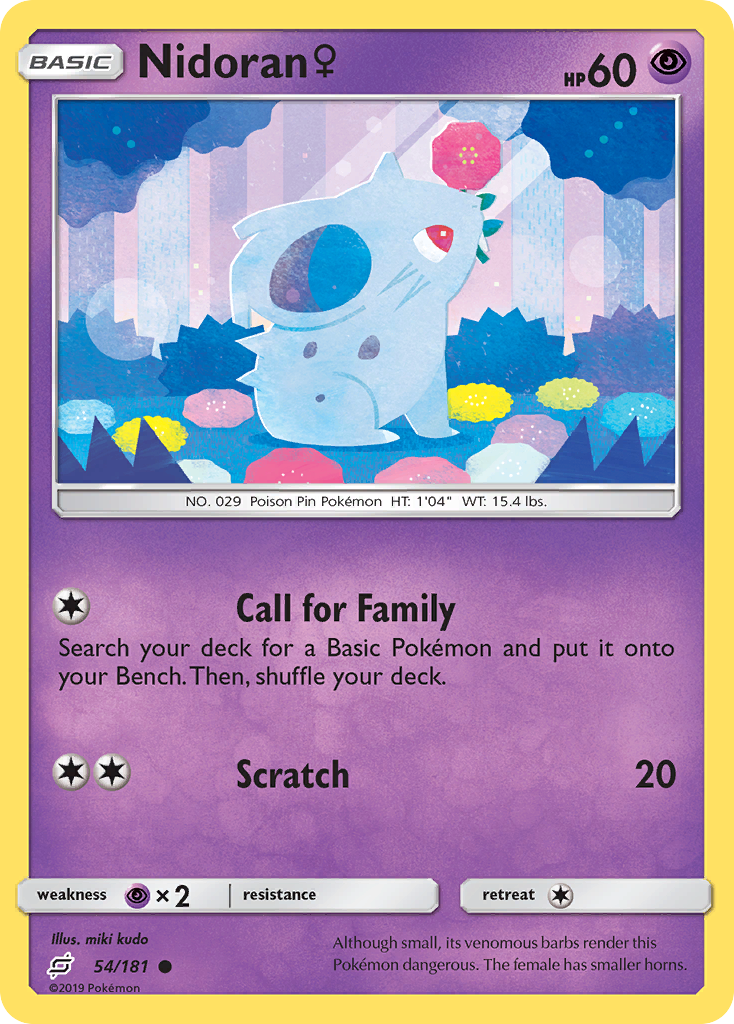 Nidoran (54/181) (Female) [Sun & Moon: Team Up] | Jomio and Rueliete's Cards and Comics