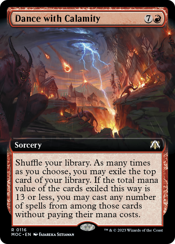 Dance with Calamity (Extended Art) [March of the Machine Commander] | Jomio and Rueliete's Cards and Comics