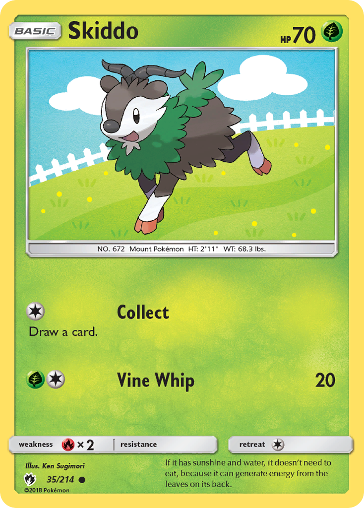 Skiddo (35/214) [Sun & Moon: Lost Thunder] | Jomio and Rueliete's Cards and Comics