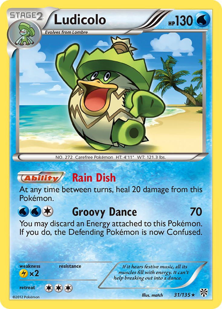 Ludicolo (31/135) [Black & White: Plasma Storm] | Jomio and Rueliete's Cards and Comics