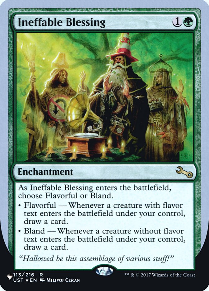 Ineffable Blessing (Flavorful) (Unfinity Foil Edition) [The List] | Jomio and Rueliete's Cards and Comics