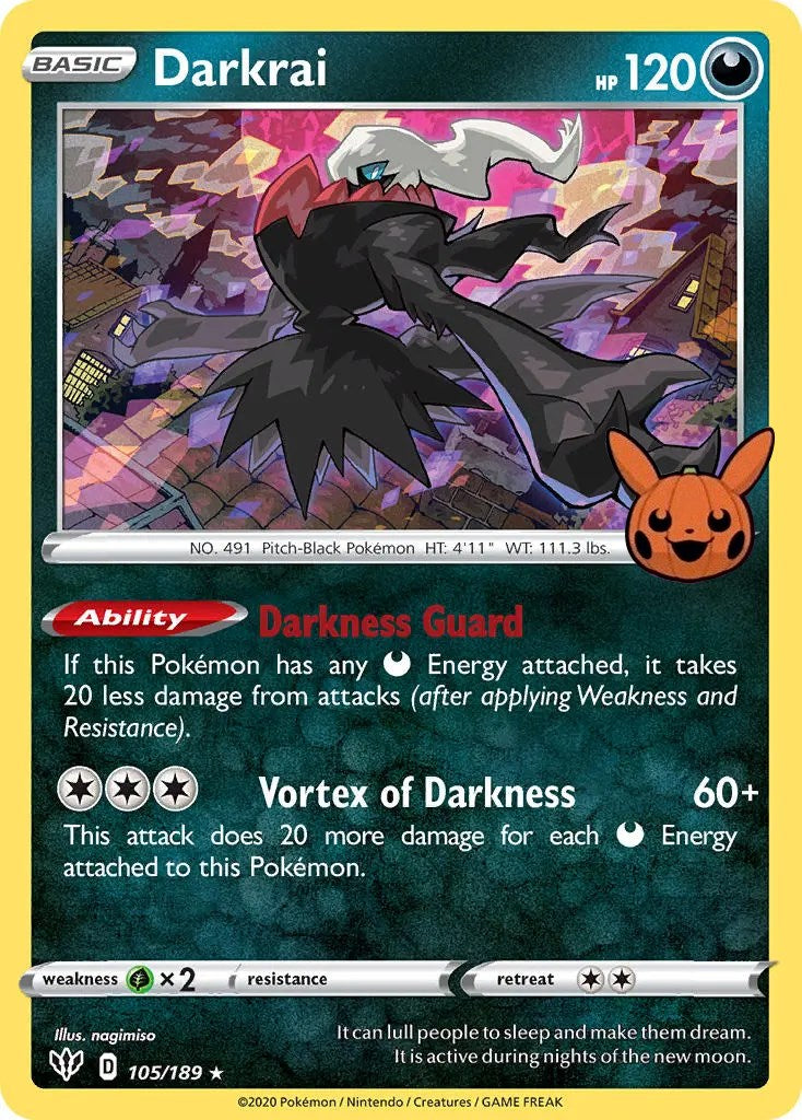Darkrai (105/189) [Trick or Trade] | Jomio and Rueliete's Cards and Comics