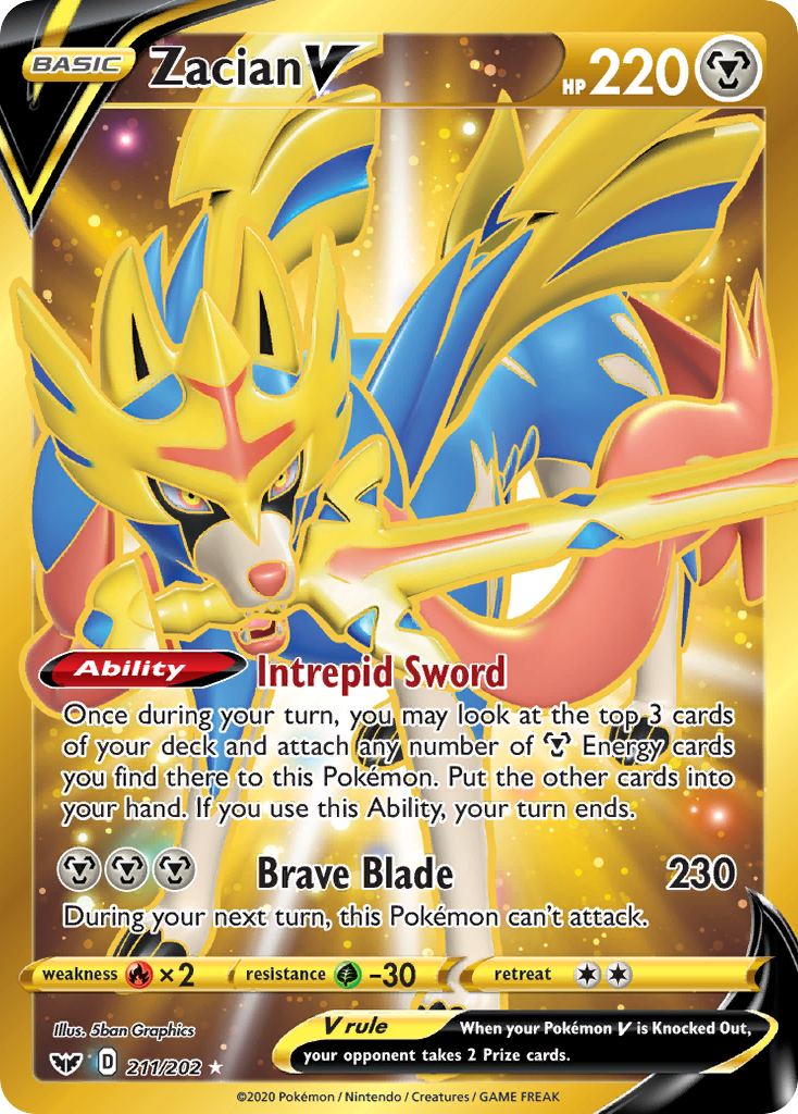 Zacian V (211/202) [Sword & Shield: Base Set] | Jomio and Rueliete's Cards and Comics