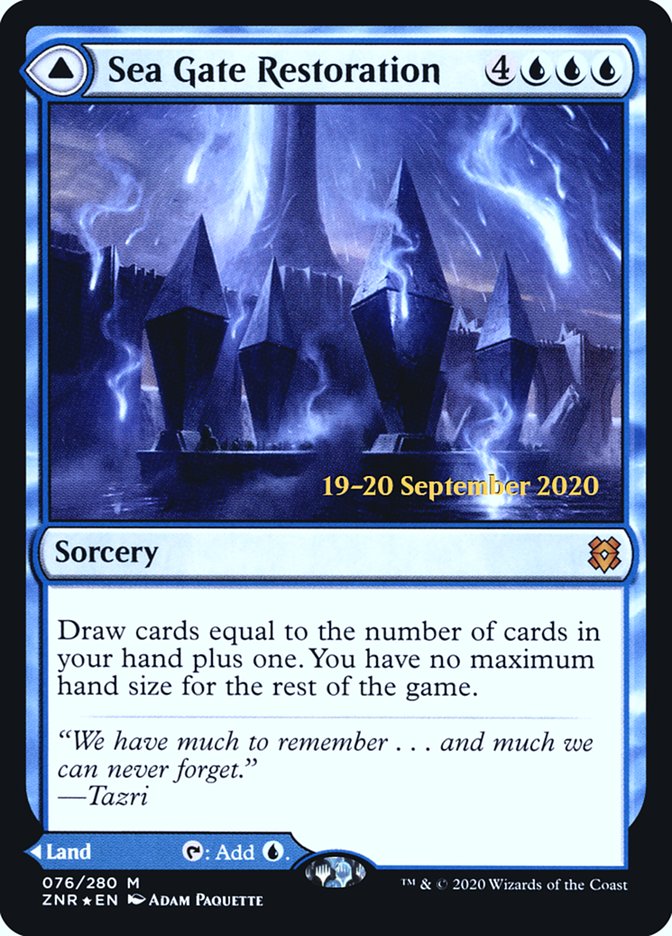 Sea Gate Restoration // Sea Gate, Reborn [Zendikar Rising Prerelease Promos] | Jomio and Rueliete's Cards and Comics