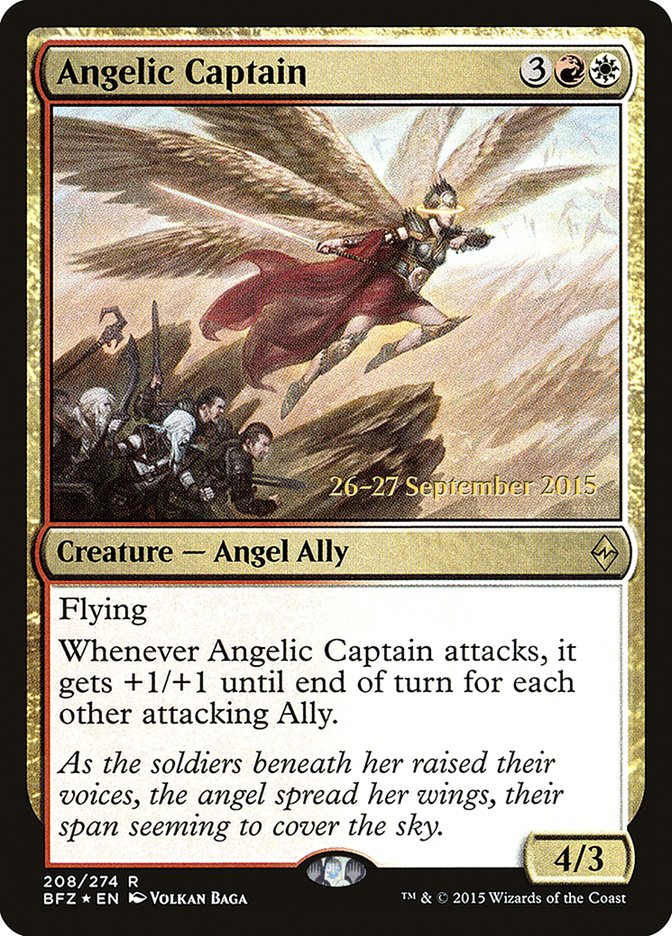 Angelic Captain [Battle for Zendikar Prerelease Promos] | Jomio and Rueliete's Cards and Comics