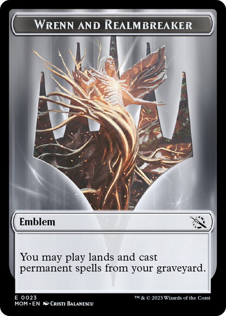 Elemental (9) // Wrenn and Realmbreaker Emblem Double-Sided Token [March of the Machine Tokens] | Jomio and Rueliete's Cards and Comics