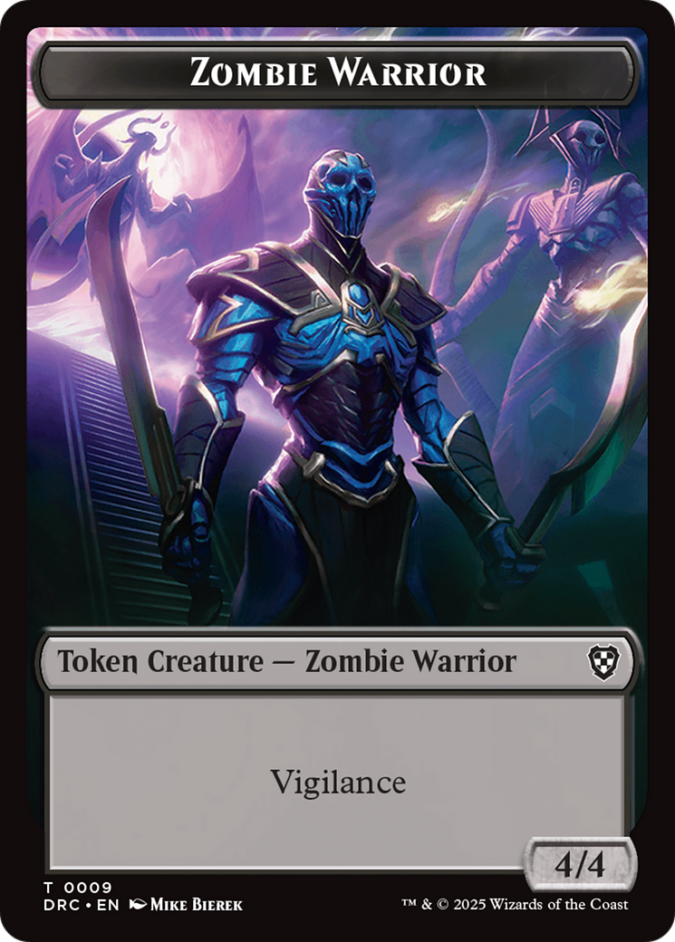 Zombie Army // Zombie Warrior Double-Sided Token [Aetherdrift Commander Tokens] | Jomio and Rueliete's Cards and Comics