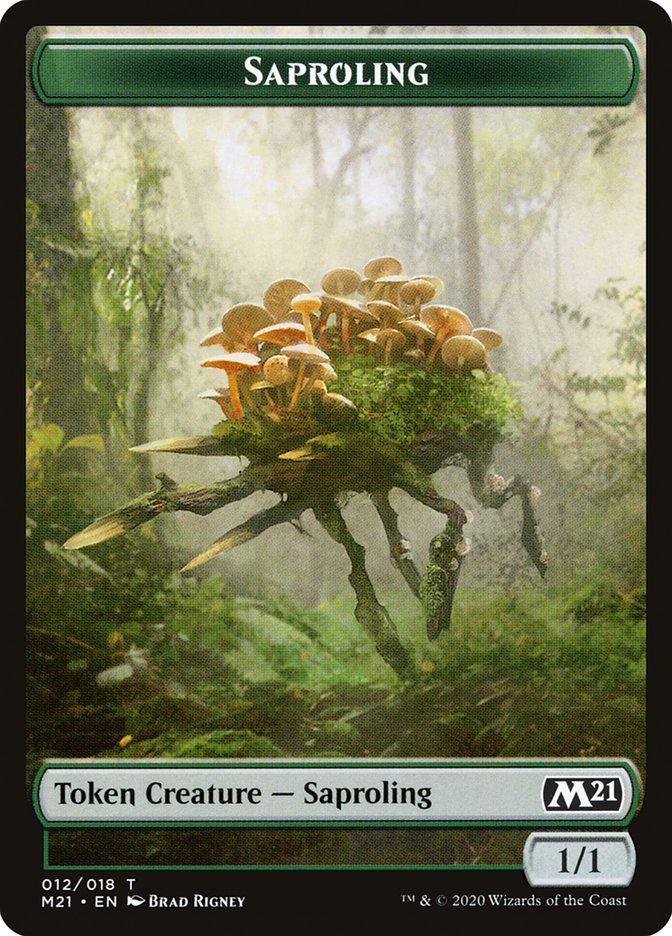 Beast // Saproling Double-Sided Token [Core Set 2021 Tokens] | Jomio and Rueliete's Cards and Comics