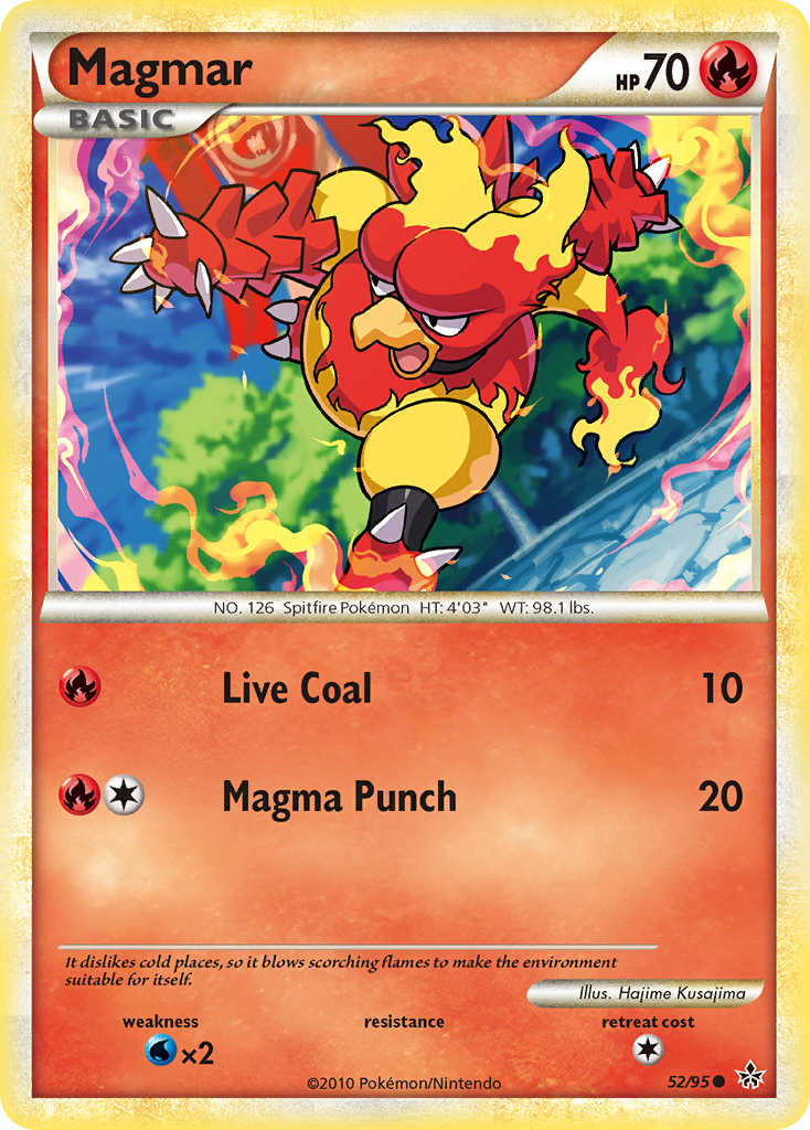 Magmar (52/95) [HeartGold & SoulSilver: Unleashed] | Jomio and Rueliete's Cards and Comics