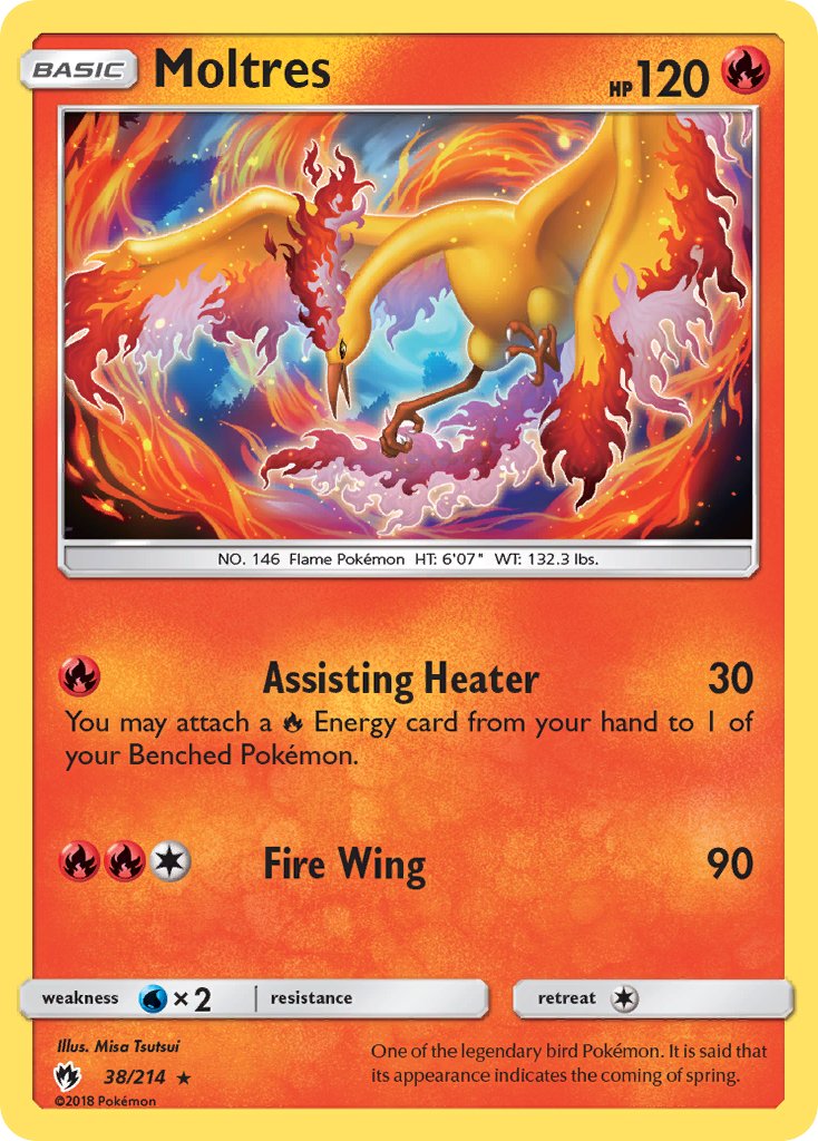 Moltres (38/214) (Let's Play, Eevee) Cracked Ice Holo) (Theme Deck Exclusive) [Sun & Moon: Lost Thunder] | Jomio and Rueliete's Cards and Comics