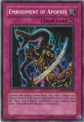 Embodiment of Apophis [RP01-EN098] Secret Rare | Jomio and Rueliete's Cards and Comics