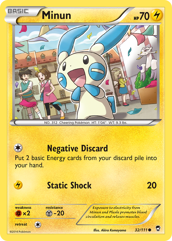 Minun (32/111) [XY: Furious Fists] | Jomio and Rueliete's Cards and Comics