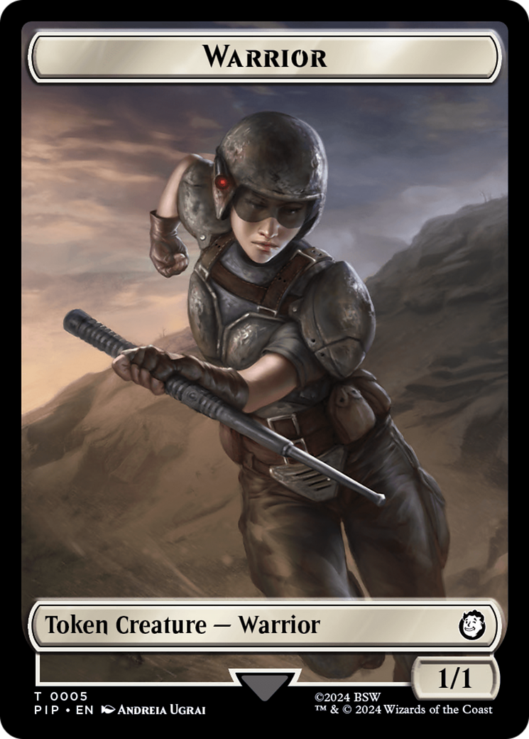 Radiation // Warrior Double-Sided Token [Fallout Tokens] | Jomio and Rueliete's Cards and Comics